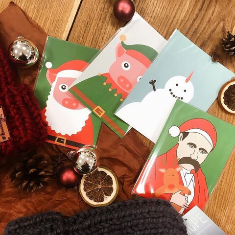 Postcard Pig-Elf