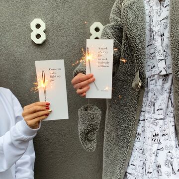 White Postcard "Come on baby, light my fire" with Flame