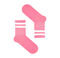 Розовые носки с белыми полосами