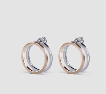 Сережки Подвійні Кола Gold