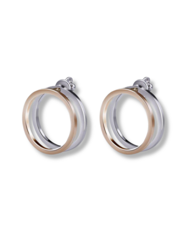 Double Circle Earrings in Gold