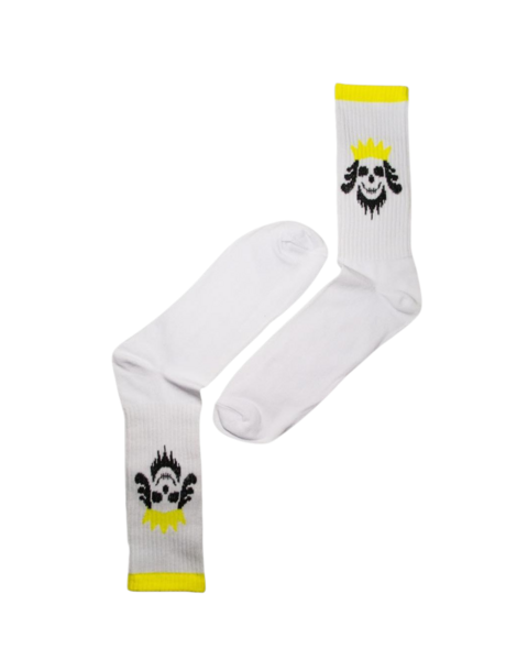 White socks with a skull