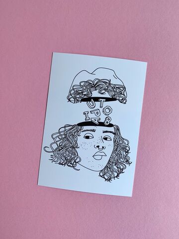 White postcard Head