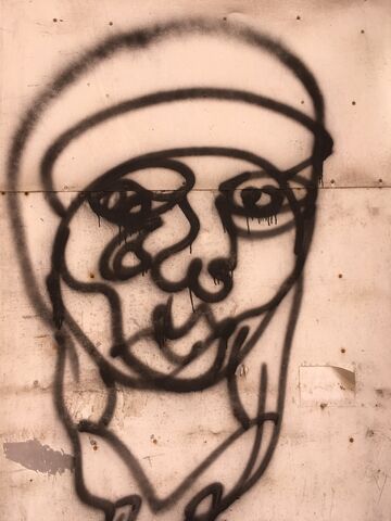 Postcard Graffiti with a Face