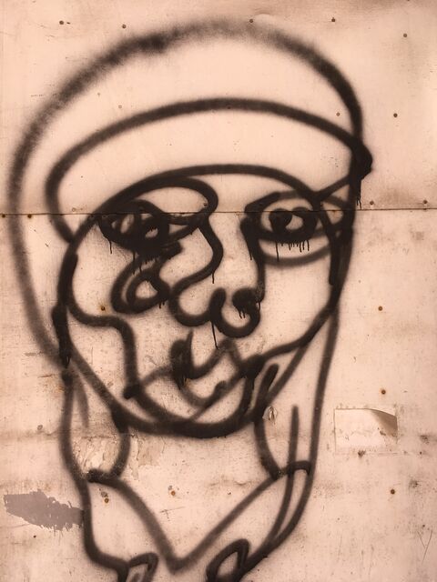 Postcard Graffiti with a Face