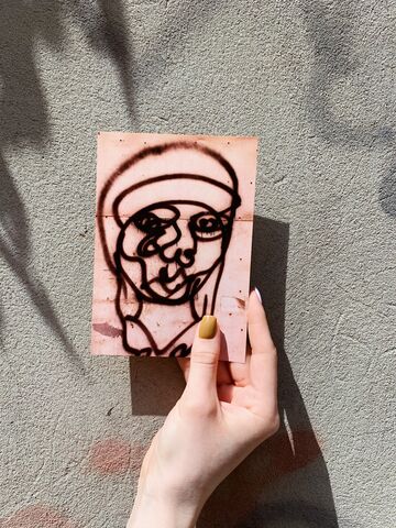 Postcard Graffiti with a Face