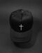 Чорна кепка із сітки принт Хрест