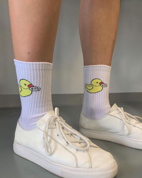 Білі шкарпетки Качечка