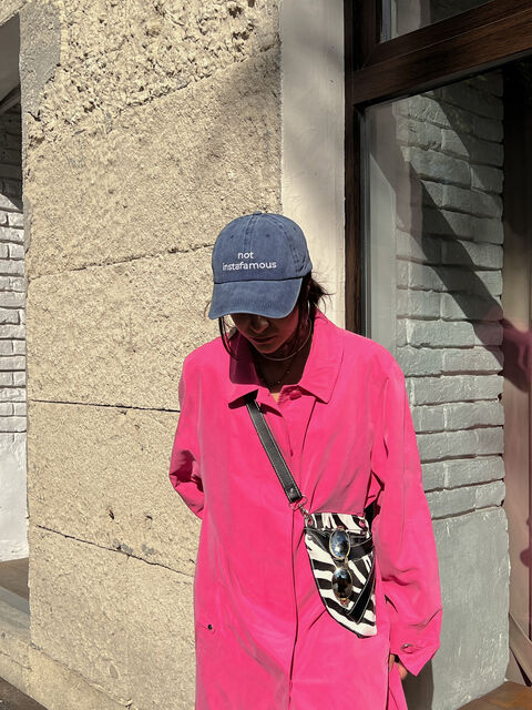 Синя кепка з митого джинсу Not instafamous