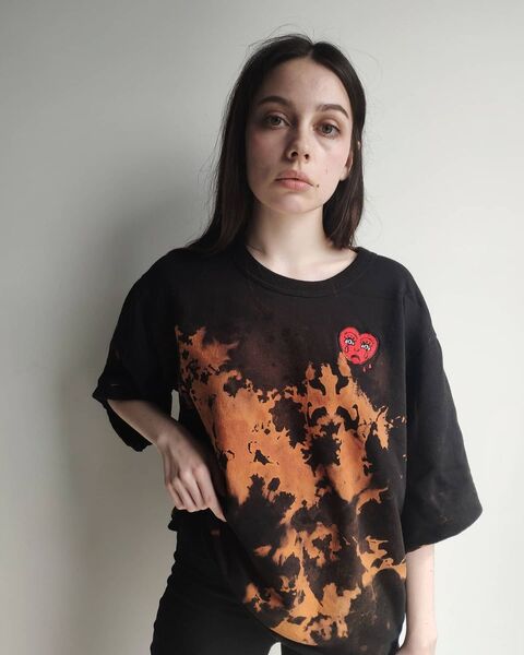 Black tai dai sweatshirt Heart