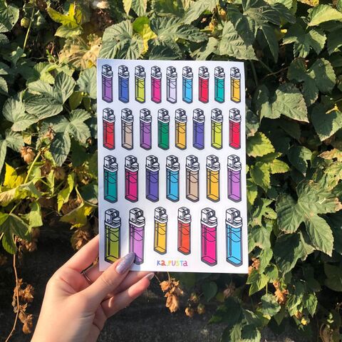 Лист стікерів Запальнички