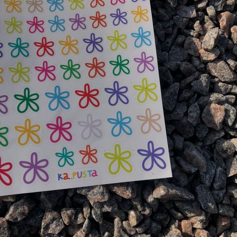 Лист прозорих стікерів Квіточки