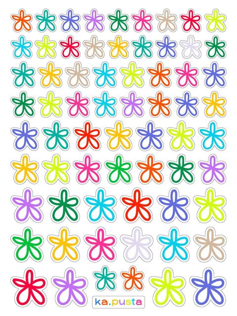 Лист прозорих стікерів Квіточки