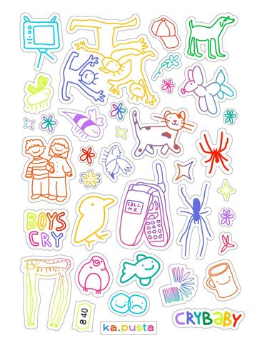 Лист кольорових стікерів CryBaby