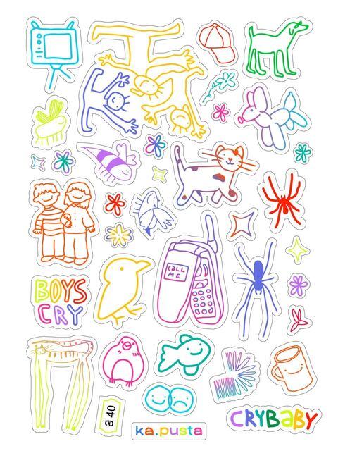 Лист кольорових стікерів CryBaby