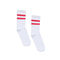 White socks Basic Stripe with a red stripe