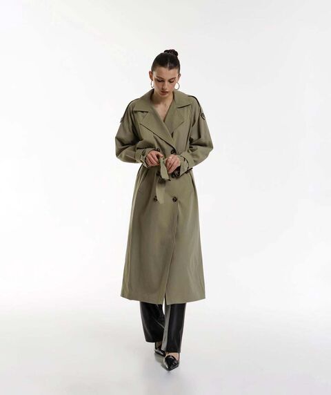 Тренч кольору хакі