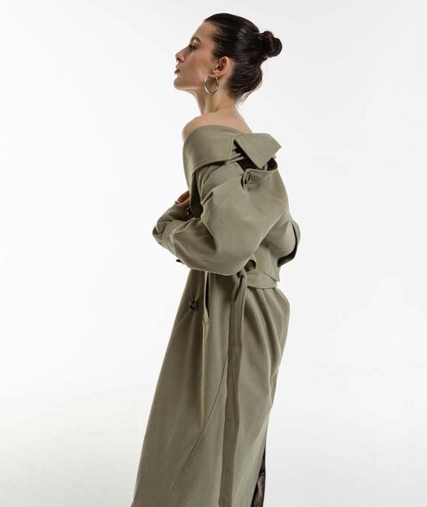 Тренч кольору хакі