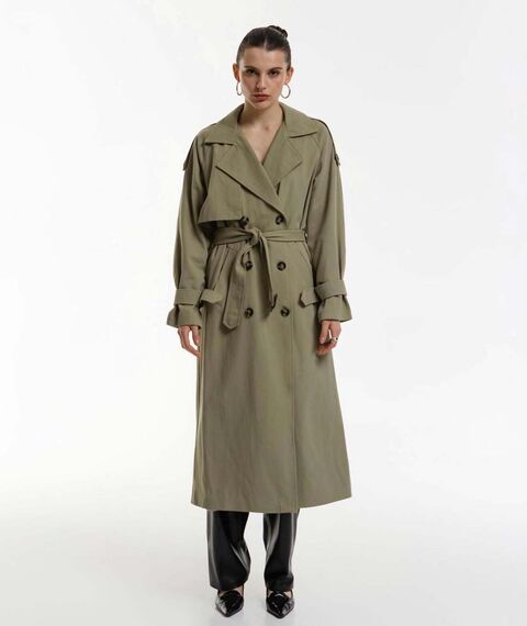 Тренч кольору хакі