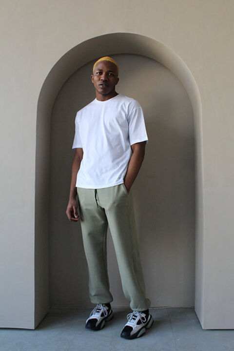 White Men's T-shirt logo at the bottom