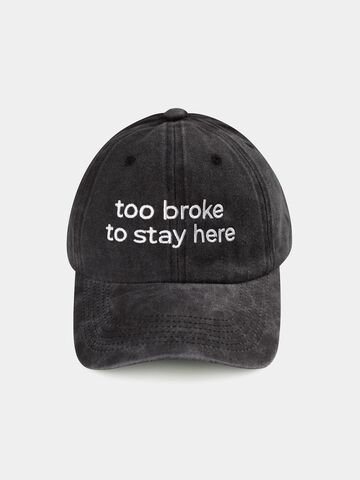 Чорна кепка Too broke to stay here