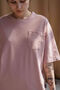 Oversized Tee with pocket in dusty pink
