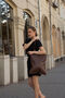 Shopper bag in milk chocolate color with a lining and two handles