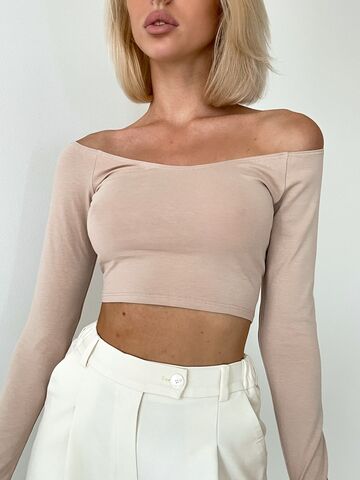 Бежевый кроп-топ Aries