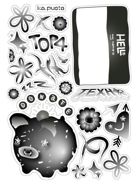 Sheet of stickers Hello My Name Is