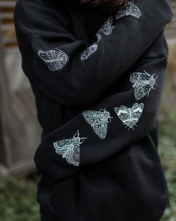 Black hoodie Moths