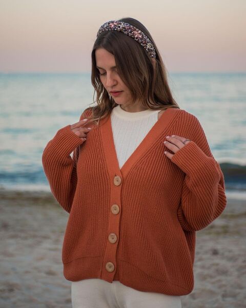 Cardigan Austin color Sicilian orange
