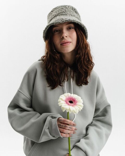 Оливкове жіноче худі на зав'язках з начосом