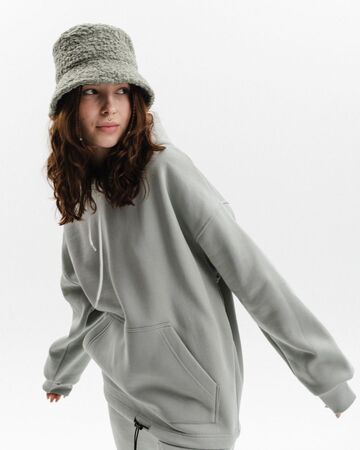 Оливкове жіноче худі на зав'язках з начосом