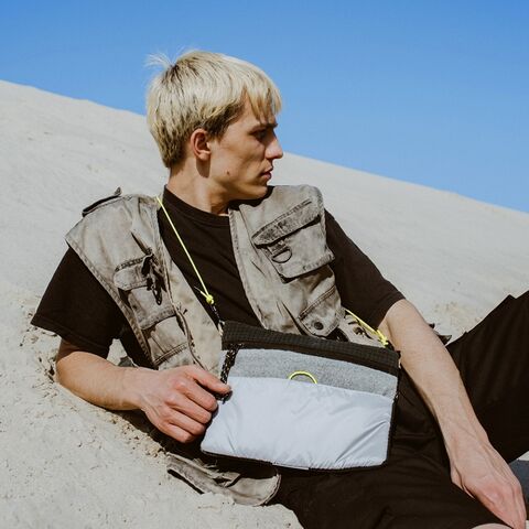 Gray fjord bag Polartec