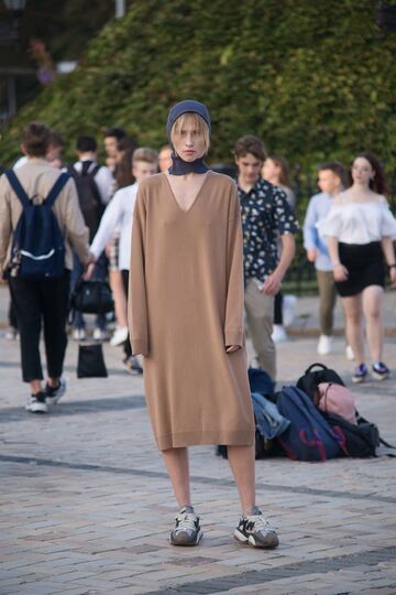 Beige knitted dress
