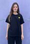 Women's black t-shirt with duck embroidery