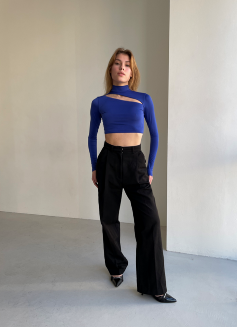 Синій кроп-топ Модель D