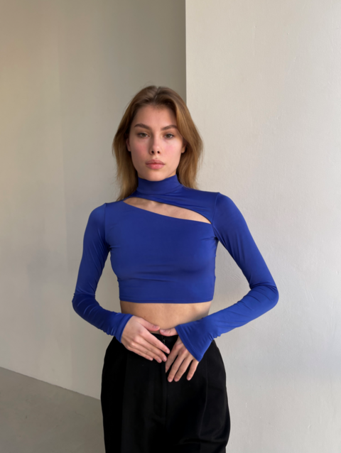 Синій кроп-топ Модель D