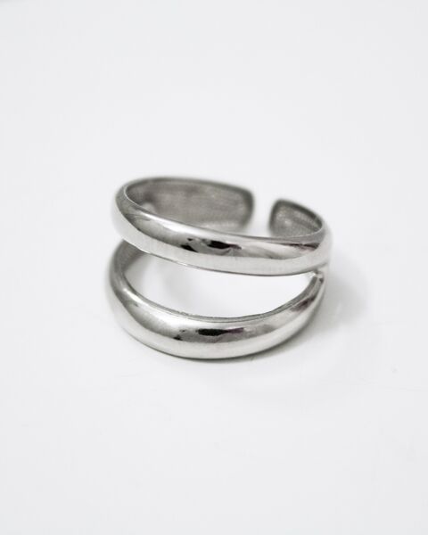 Кольцо Две объемные линии