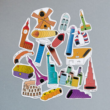 Set of stickers Architectural