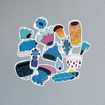 Water stickers set