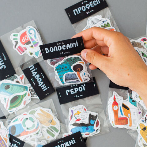 Hairy sticker set