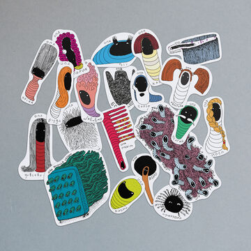 Hairy sticker set