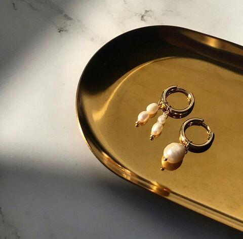 Сережки асиметрія з перлинами NS22
