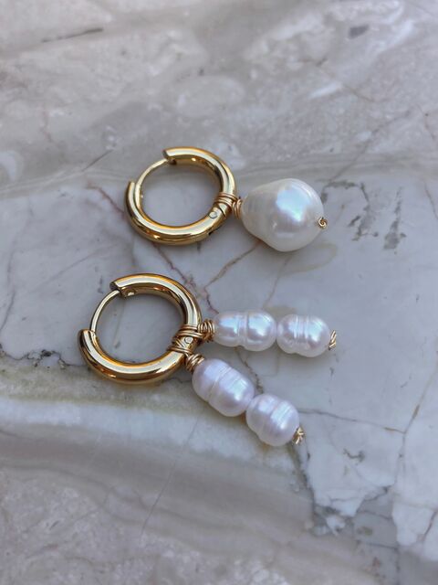 Сережки асиметрія з перлинами NS22