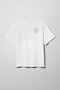 ARSC ivory oversized t-shirt with lilac logo
