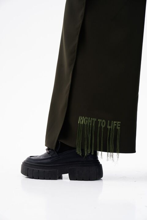 Оливкові штани на запах Right to Life