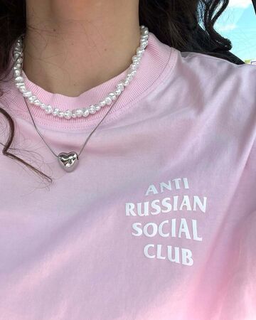 Світло-рожева оверсайз футболка ARSC з білим лого