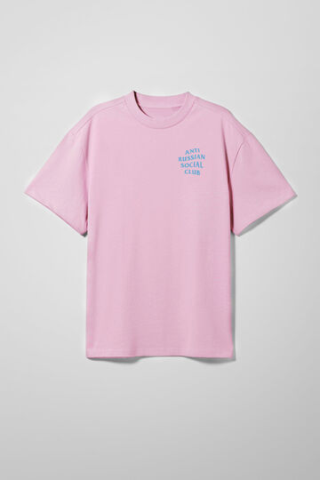 Світло-рожева оверсайз футболка ARSC з блакитним лого