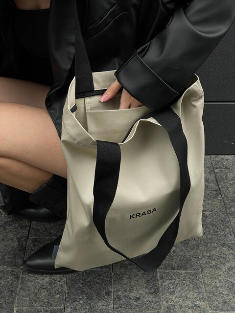 Бежевий шопер Krasa